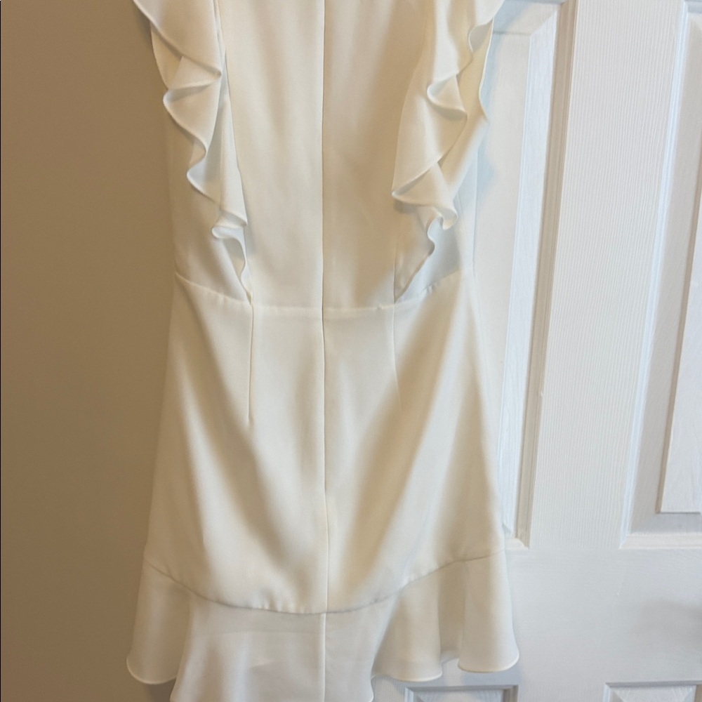 BCBGMaxAzria Cream Ruffle Mini Dress - Picture 3 of 7